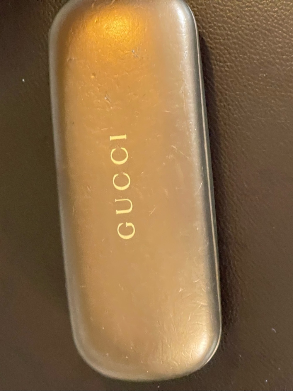 GUCCI rigid box case monogrammed brown color Velvet Interior vintage